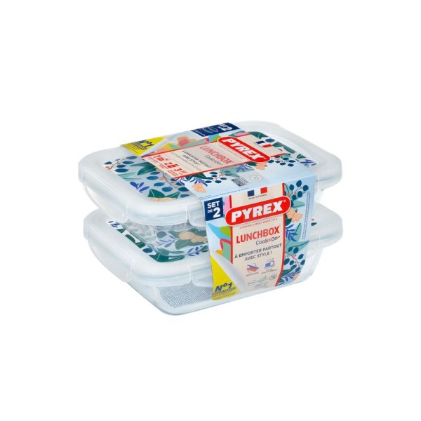 SADA OBDÉLNÍKOVÝCH DÓZ PYREX 2X0,8L, SKLO