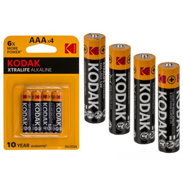 BATERIE AAA KODAK ALKALINE 1,5V, 4KS