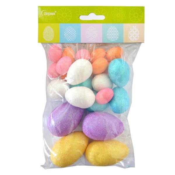 Brokátové vejce 24ks MIX rozměrů