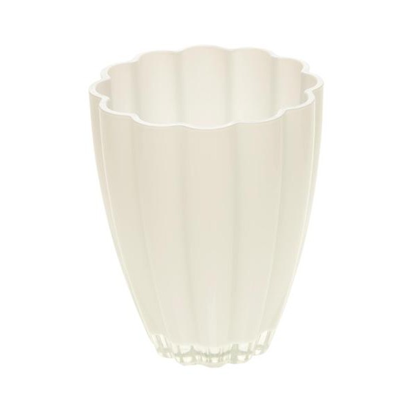 Skleněná váza BLOOM 17cm bílá
