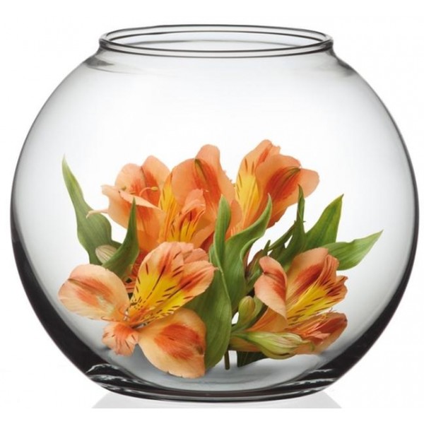 Váza skleněná koule Simax, pr. 21,5 cm, čirá