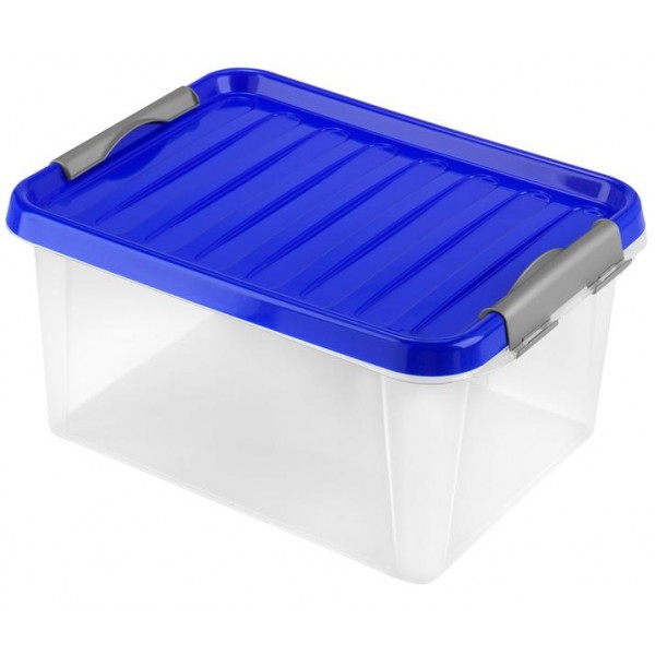 Plastový úložný box s víkem HEIDRUN Clip box 14l