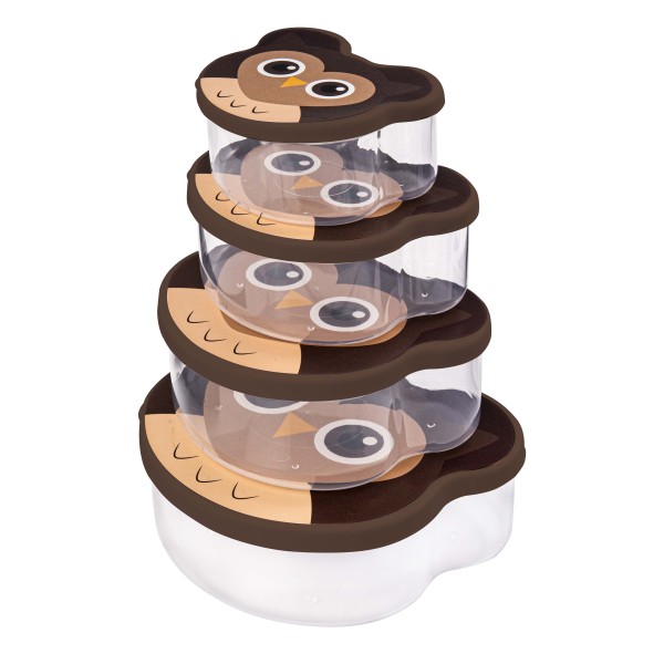 SADA 4KS DÓZ NA SVAČINU SOVA 180/310/500/710ML PP