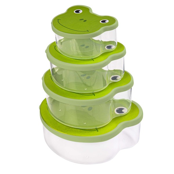 SADA 4KS DÓZ NA SVAČINU ŽÁBA 180/310/500/710ML PP