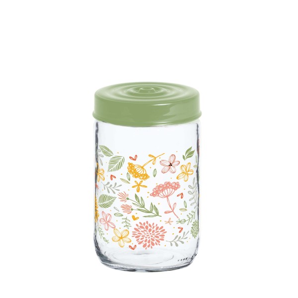 Skleněná dóza s víčkem TORO 660ml botanica