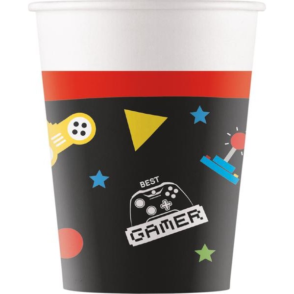 Papírový kelímek 200ml gamer 8ks