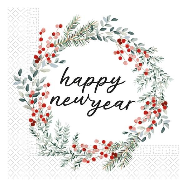 Papírové ubrousky 33x33cm 3vrstvé new year 20ks