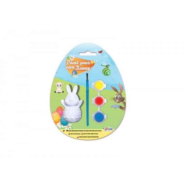 VELIKONOČNÍ  VEJCE ZAJÍC 7CM PYO-3 BARVY + ŠTĚTEC