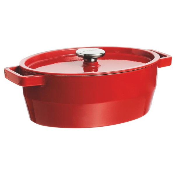 Litinový kastrol s poklicí PYREX 4l červený