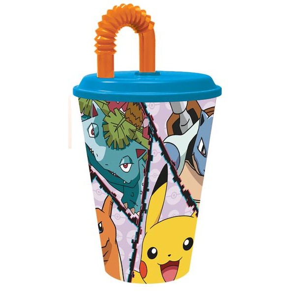 Plastový kelímek s brčkem POKÉMON 430ml