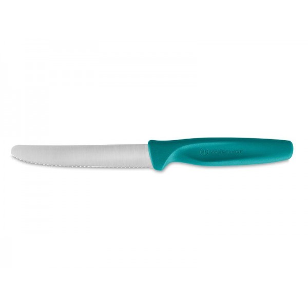 Univerzální nůž WÜSTHOF 10cm vroubkované ostří, modro-zelený