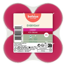 SVÍČKY ČAJOVÉ MAXI CHERRY ICE CREAM, SADA 4KS