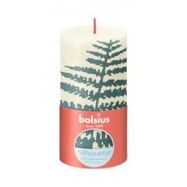 Rustikální svíčka 13cm BOLSIUS perlová/kapradí