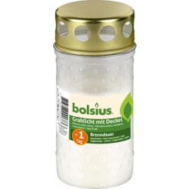 Hřbitovní svíčka s víčkem BOLSIUS 24hod bílá