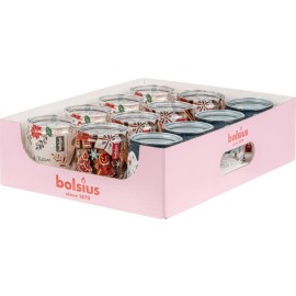 Vonná svíčka ve skle BOLSIUS 23 hodin MIX vánočních motivů