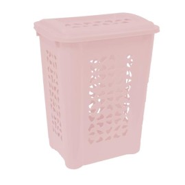 Plastový koš na špinavé prádlo KEEEPER 60l růžový