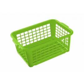 Košík stohovatelný, plast, světle zelený
