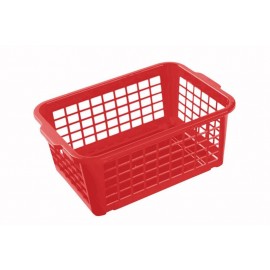 Košík stohovatelný, plast, červený