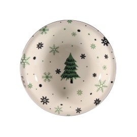 Vánoční keramický polévkový talíř 21cm stromeček