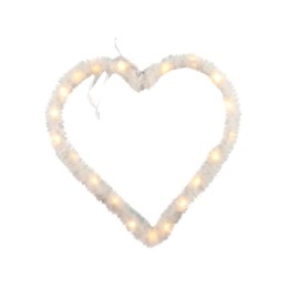 Vánoční dekorace s časovačem 20LED srdce 25cm