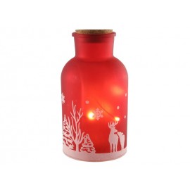 Vánoční dekorační láhev LED 20cm červená