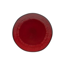 Keramický dezertní talíř RHODES 22cm červeno/černý