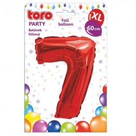 Balónek fóliový TORO XL číslice "7" 60cm