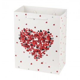 Papírová dárková taška TORO 44x31x12cm srdce