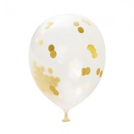 Balónek TORO 30cm zlaté konfety 5ks