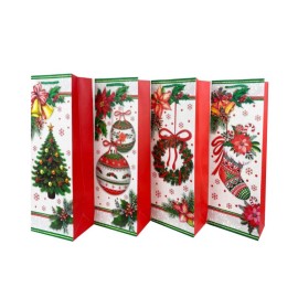 Dárková taška na víno TORO 36x12.5x8.5cm vánoční MIX