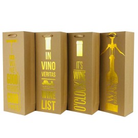 Dárková taška na víno TORO 36x12.5x8.5cm MIX zlatý tisk