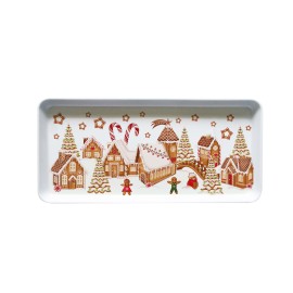 Melaminový servírovací tác TORO 35x16,5cm perníčková vesnička