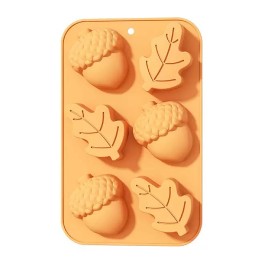 Silikonová forma na muffiny 6ks TORO 27x17cm žaludy a listy