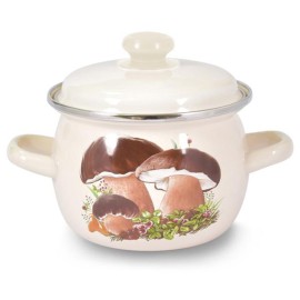Smaltovaný hrnec s poklicí TORO 5l houby