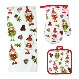 Kuchyňský set TORO elfíci - rukavice, chňapka, utěrka