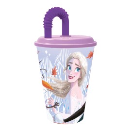 Plastový kelímek s brčkem Ledové království 430ml