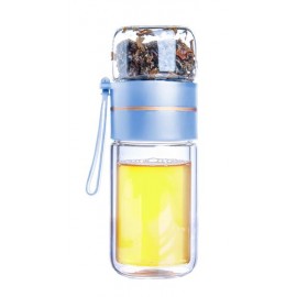 Skleněná láhev na čaj TORO 165ml+90ml borosilikátové dvojité sklo