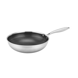 Nerezová pánev WOK KITCHISIMO Chef 28cm nepřilnavý povrch