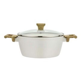 Kastrol s poklicí KITCHISIMO Bianco 24cm nepřilnavý povrch