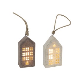 Závěsná plstěná dekorace 15cm domeček LED