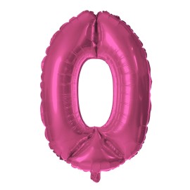 Balónek foliový TORO číslice 0 30cm růžový
