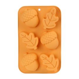 Silikonová forma na muffiny 6ks TORO 27x17cm žaludy a listy