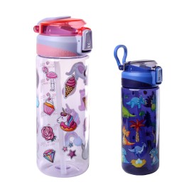 Dětská láhev na pití s brčkem TORO 650ml MIX motivů