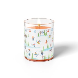 SVÍČKA VE SKLE LYŽAŘI 7X8CM 130G 20H HOŘENÍ