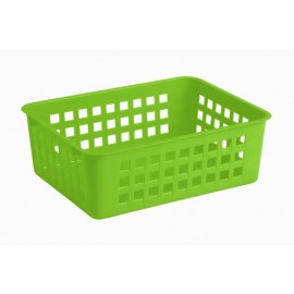 Košík stohovatelný, plast, světle zelený