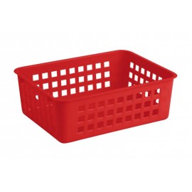 Košík stohovatelný, plast, červený