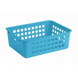 Košík stohovatelný, plast, modrý