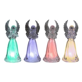 Vánoční dekorace LED anděl 11,5cm MIX barev