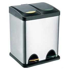 Nerezový nášlapný odpadkový koš na tříděný odpad TORO 16l