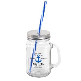 Sklenice s brčkem TORO námořní 450ml